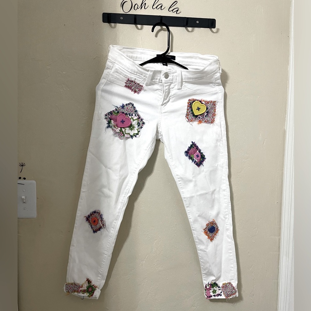 💙Flying Monkey White Embroidered Women's Jeans
